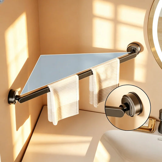 No-Drill Suction Cup Towel Bar 70cm – Wall-Mounted with Hook Suction Towel Bar Peaceful Pleasures Health and Wellness