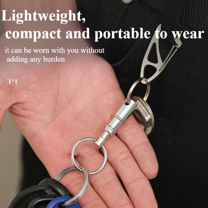 Quick Release Pull Apart Metal Keychain | Detachable Keyring