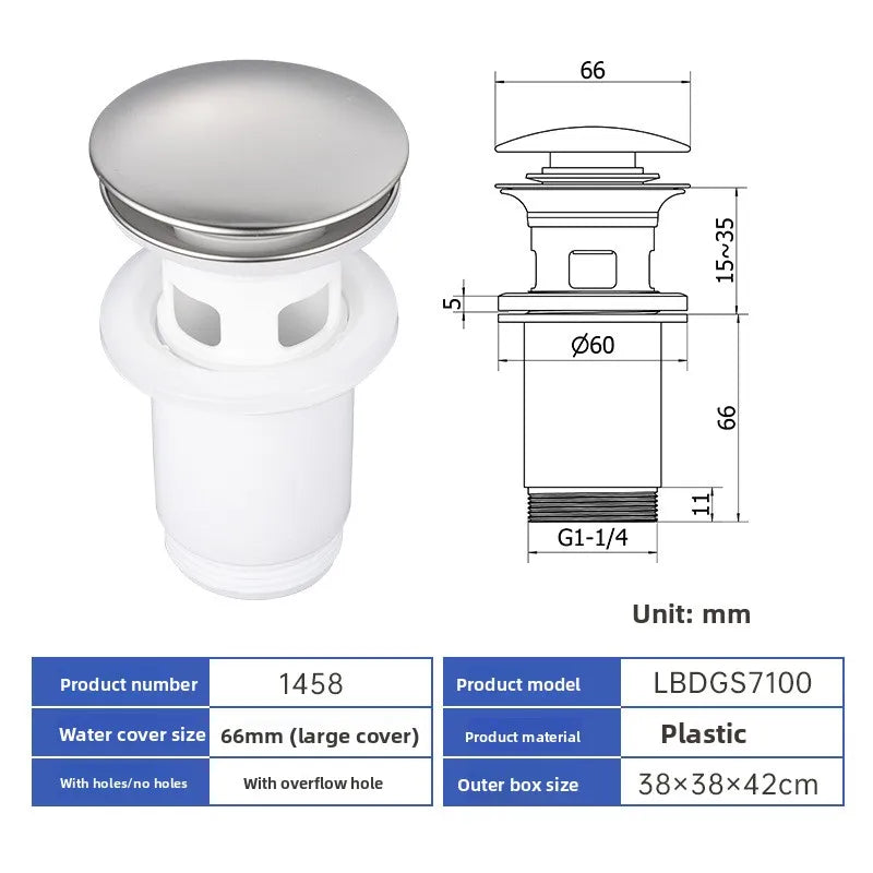 Pop Up Drain Stopper – Black, Chrome & Bronze Basin Drain