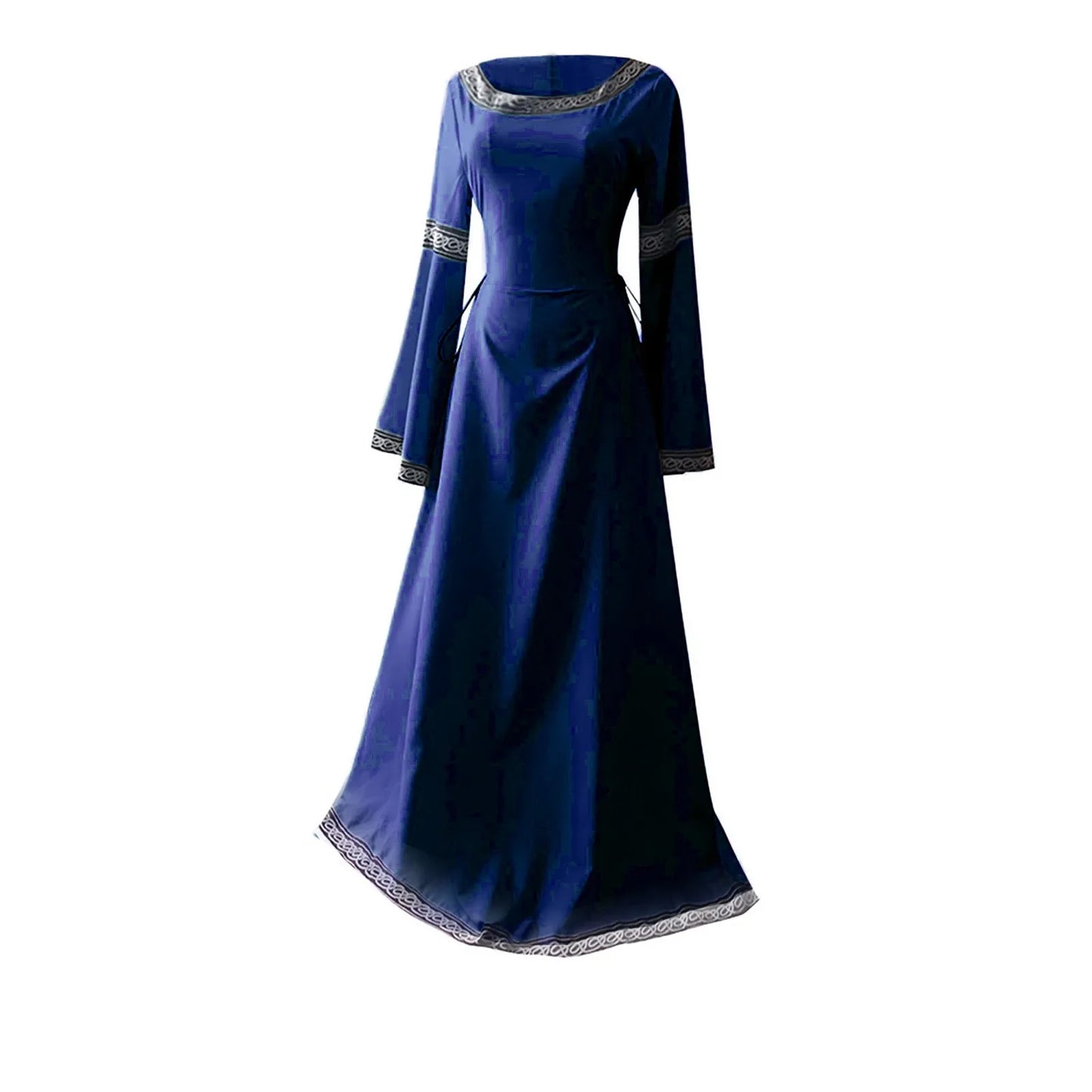 Women's Medieval Renaissance Trumpet Sleeve Lace Maxi Gown