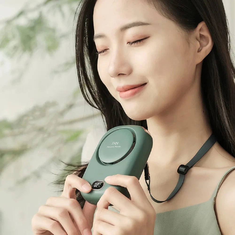 New Mini Portable Fan Portable Rechargeable Bladeless Turbo Ultra Quiet Student Hand Held Fan Outdoor Sports Travel Peaceful Pleasures Health and Wellness