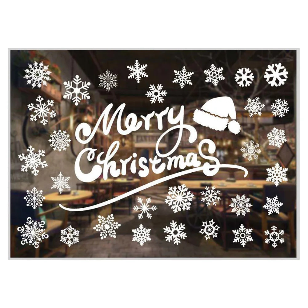 Christmas Window Clings – Snowflake & Reindeer Static Decals