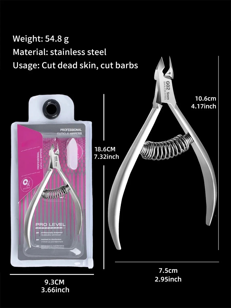 Professional Pedicure Nail Tools: Double Springs Cuticle Trimmer, Sharp Blade Clippers for Nail Art & Care Peaceful Pleasures Health and Wellness G02
