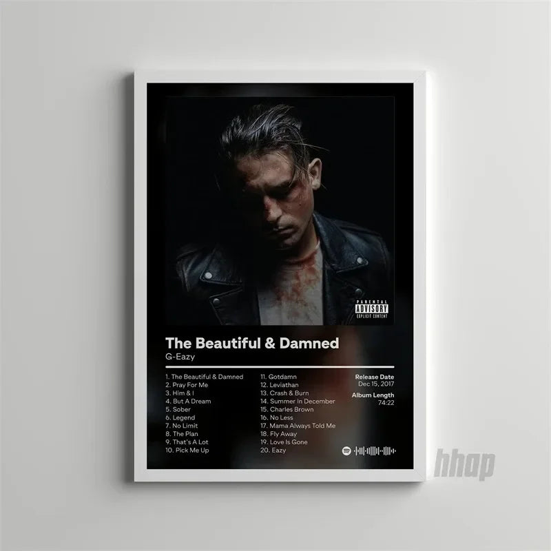 Pop Rap Music Album Cover G Eazy Canvas Painting Poster Aesthetic Rapper These Things Happen Too Wall Art for Home Decoration Peaceful Pleasures Health and Wellness 2 30x40cm Unframed