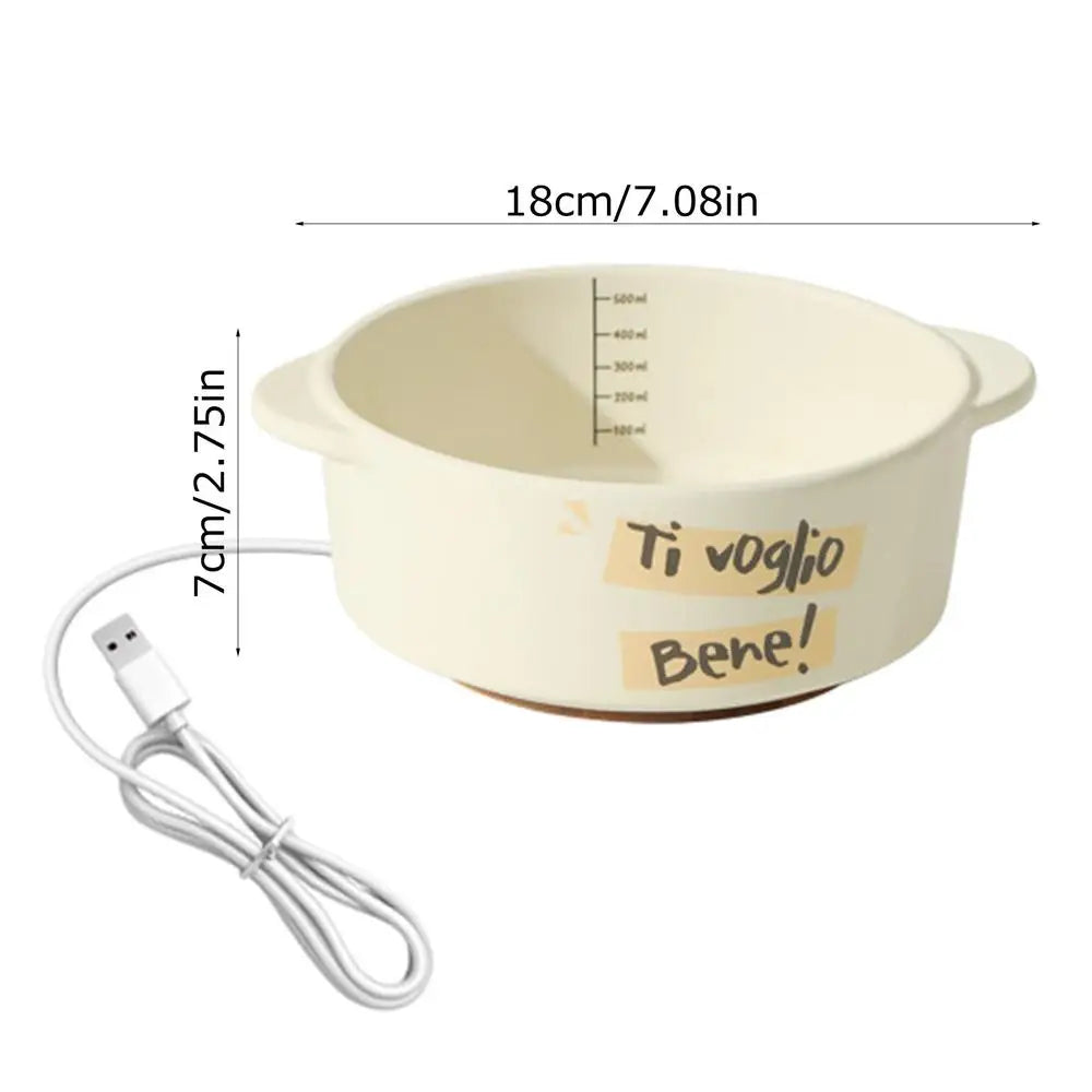 Heated Water Bowl for Dog Ceramics Pet Heating Bowl Constant Temperature Automatic Waterer for Dogs Cats Rabbits Birds Chickens Peaceful Pleasures Health and Wellness L Brazil