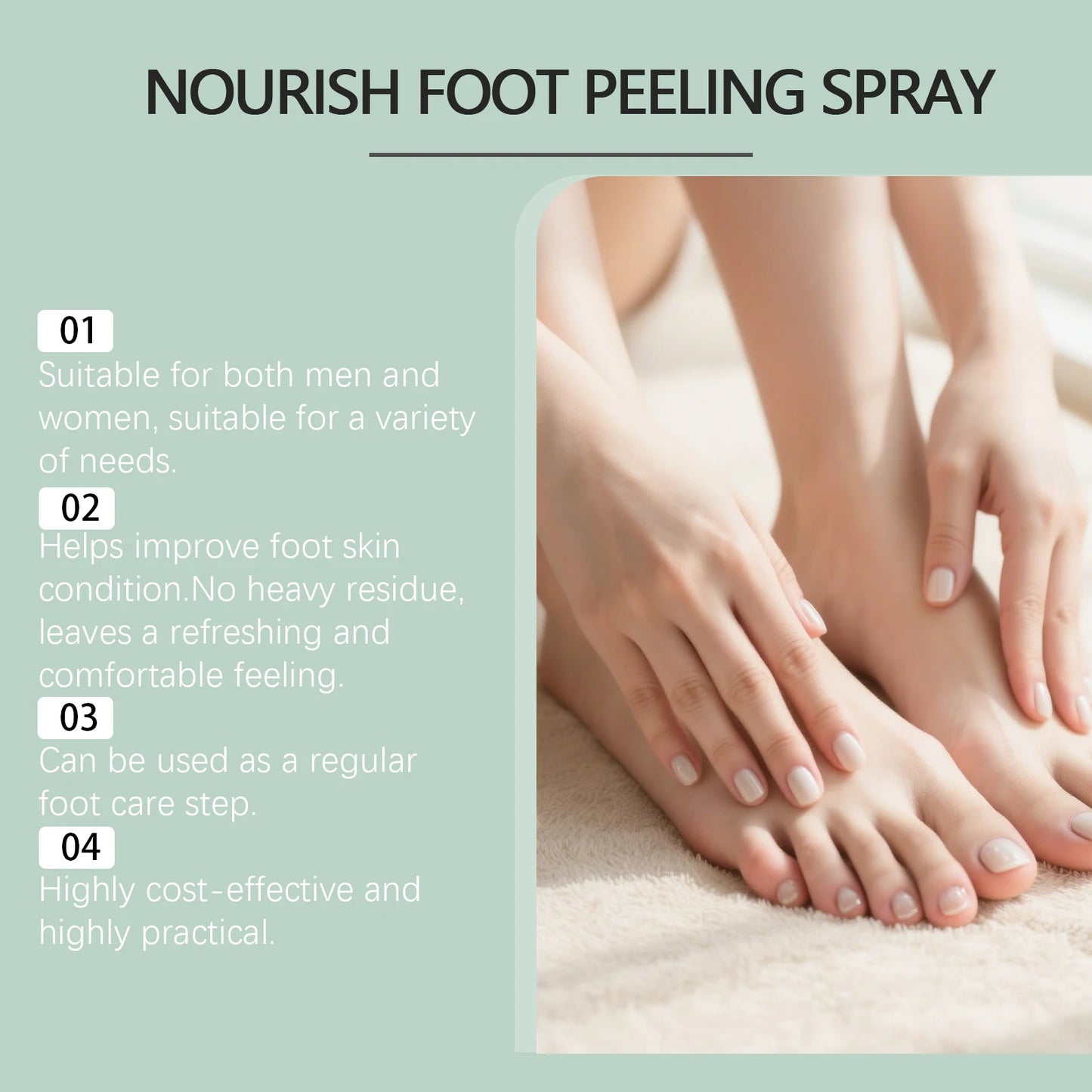 Foot Exfoliating Spray Callus Remover for Cracked Heels Moisturizing Remove Dead Skin Heel Drying Cracked Repair Foot Care Spray Peaceful Pleasures Health and Wellness