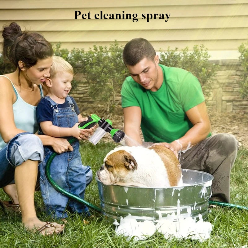 Multifunctional Adjustable Mode Water Guns Nozzle Hose Washer Garten Watering Jet Sprayer with Foam Container Fertilizer Tools Peaceful Pleasures Health and Wellness