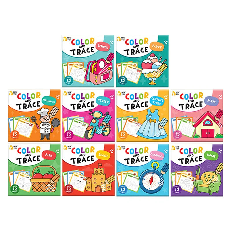 10-Book Kids' Coloring Set – 10 Cartoon Themes, Ages 3–6
