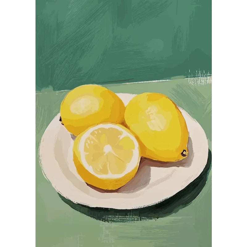 Retro Food Illustration Canvas Wall Art | Kitchen Home Decor