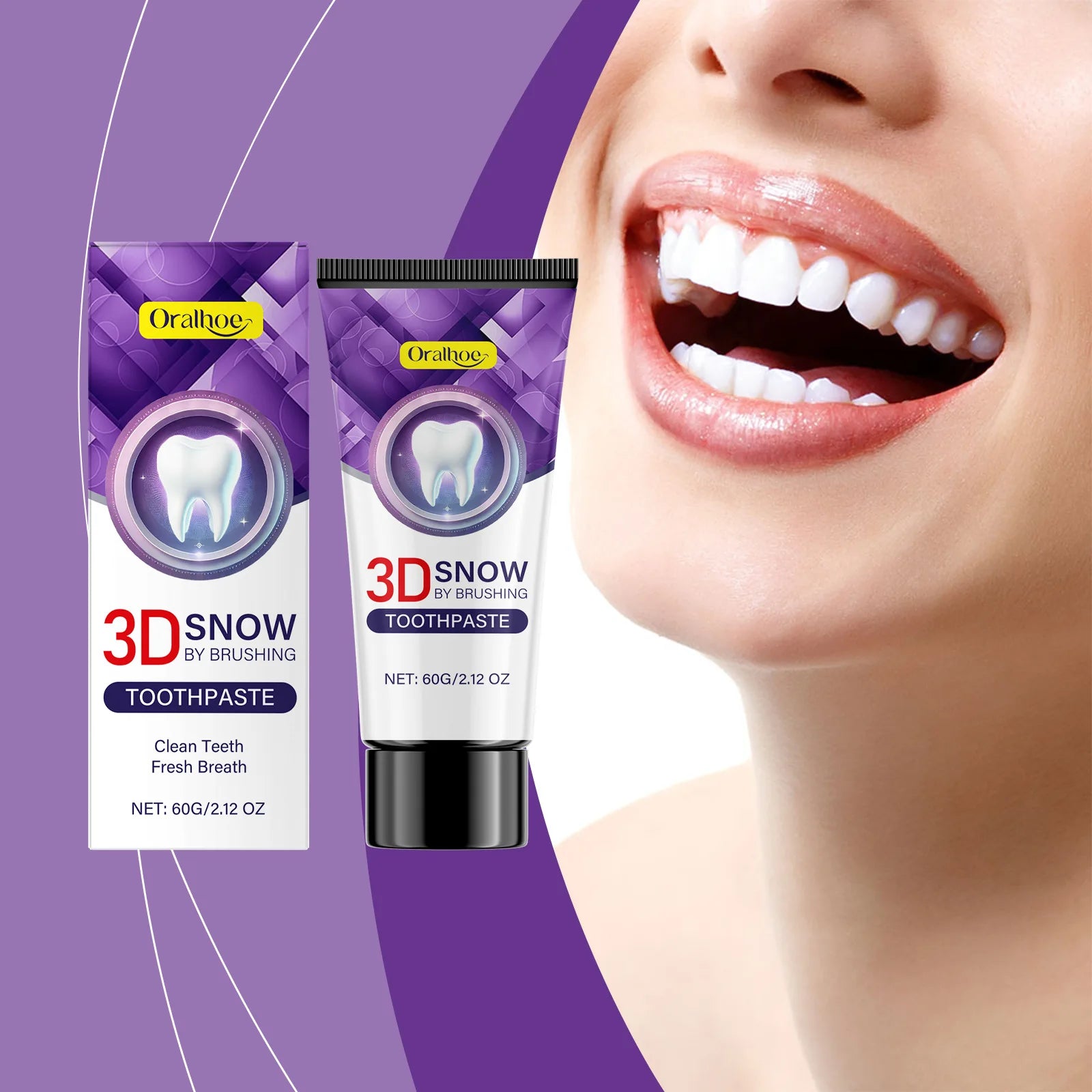 3d Snow Whitening Toothpaste Deep Cleansing Protects Enamel Plaque Stain Removal Long Lasting Fresh Breath Brightening Oral Care Peaceful Pleasures Health and Wellness