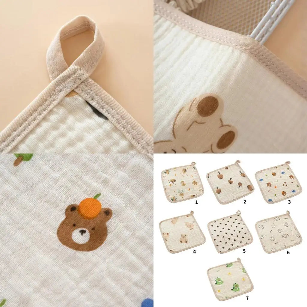 Cotton Baby Drool Bib – Soft 4-Layer Saliva Towel for Newborns
