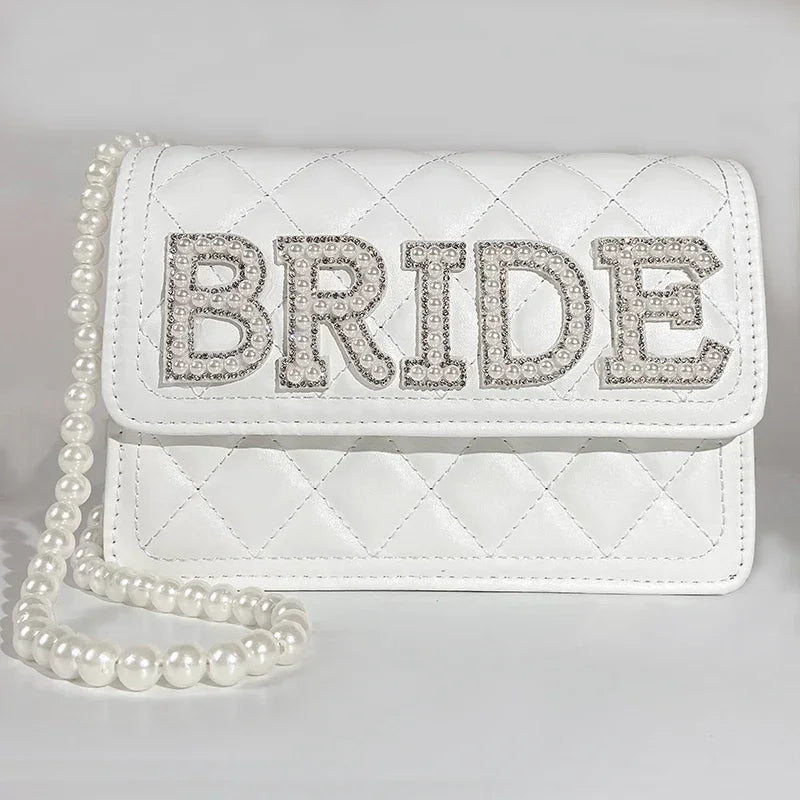Pearl Bride to Be Clutch Bag | Bridal Bachelorette Gift Bridal Clutch Bag Peaceful Pleasures Health and Wellness