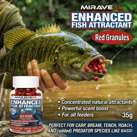 MIRAVAL Enhancer Fish Attractant Red Pellet Bait High Protein Concentrated Scent Carp Bream Roach Feeder Fishing Accessories Peaceful Pleasures Health and Wellness