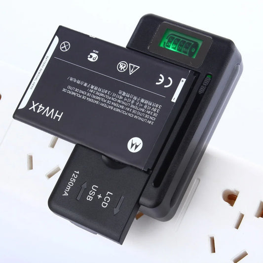 Mobile Battery Charger Universal LCD Indicator Screen USB-Port For Cell Phone Chargers 32-55mm Battery Charging US UK EU Plug Peaceful Pleasures Health and Wellness