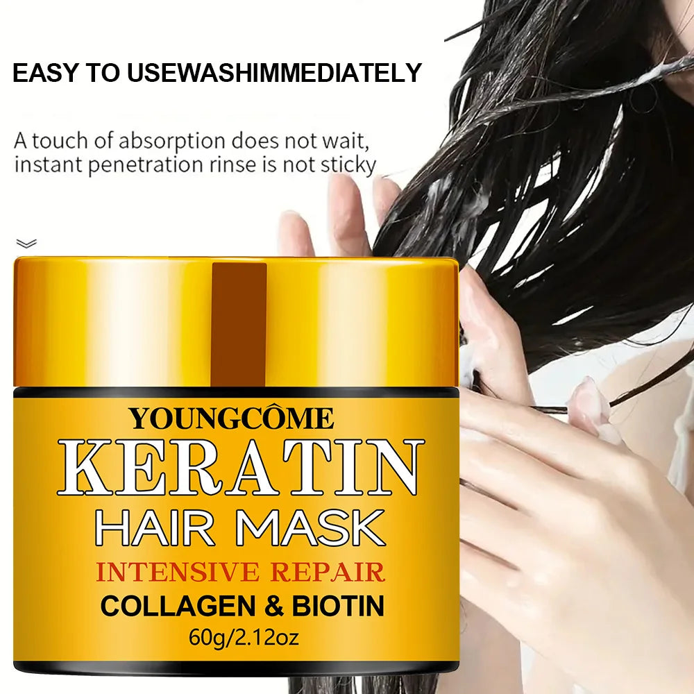 Hair Repairs Hair Mask Biotin Collagen Keratin Treatment Hairs Conditioner Hair Essential Oil Nourishing for Dry Damaged Peaceful Pleasures Health and Wellness
