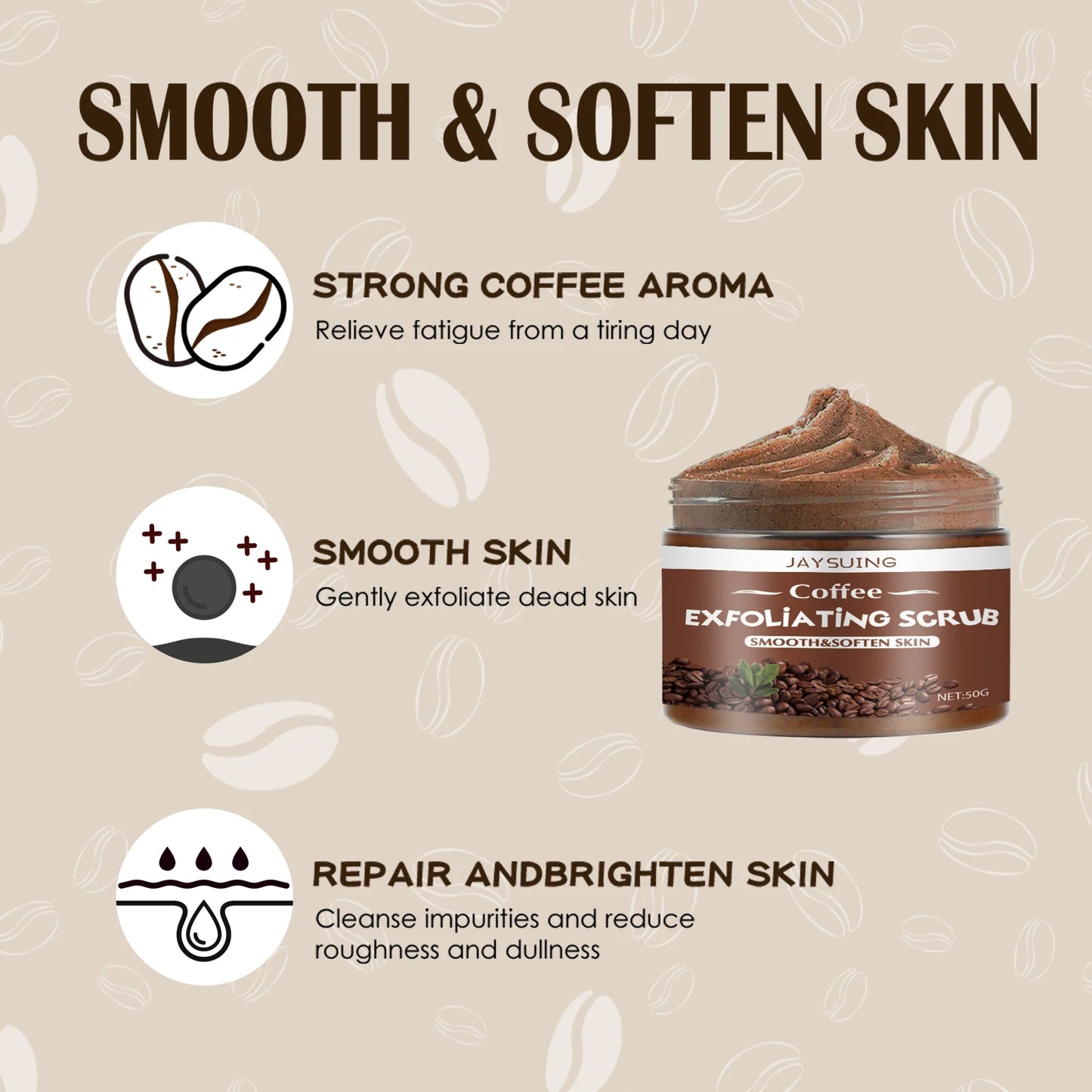Coffee Body Scrub – Exfoliating Brightening Cleansing Cream
