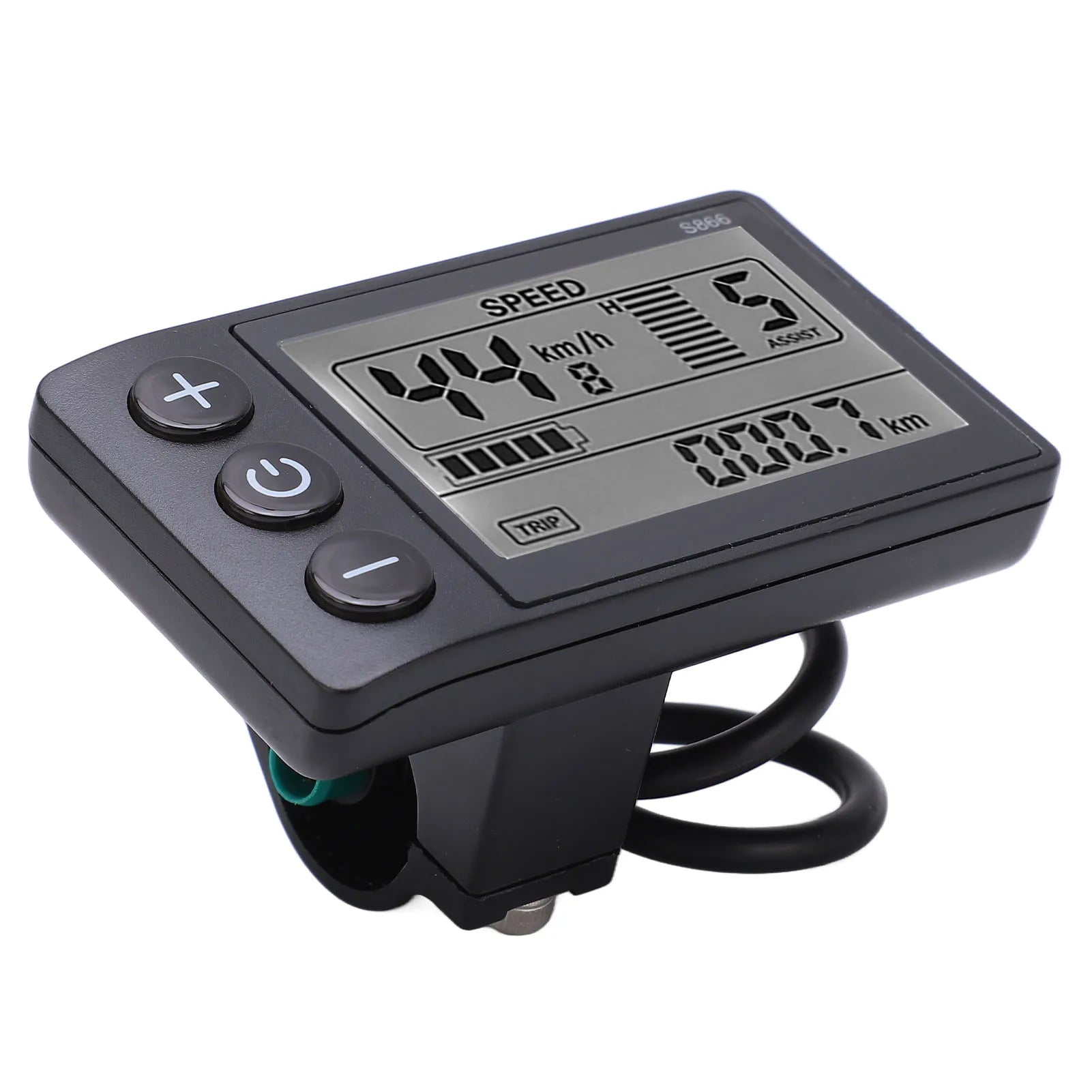 Electric Bike LCD Display Meter Lightweight Electric Bike LCD Display Large Screen ABS 24V 36V 48V for 22.2mm/0.9in Handlebar Peaceful Pleasures Health and Wellness