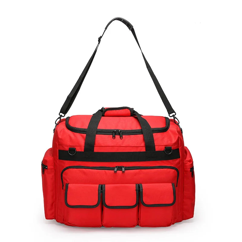 First Aid Medical Bag Outdoor Emergency Rescue Large Capacity Bag Empty Waterproof Reflective Oxford Multi-pocket Travel Bags Peaceful Pleasures Health and Wellness