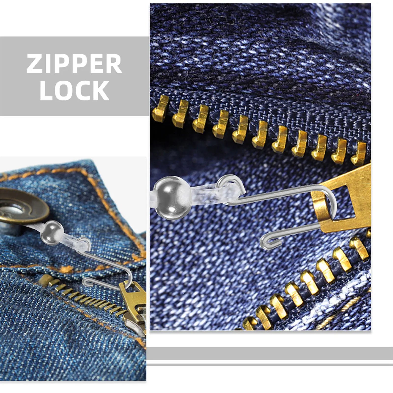 12Pcs Zipper Stopper Anti-Theft Lock Clips for Jeans Sturdy Metal Silicone Double Side Secure Zipper Pull Replacement Easy Peaceful Pleasures Health and Wellness