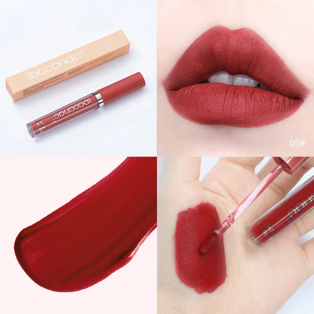 ibcccndc 12-Color Matte Velvet Liquid Lipstick – 12Hr Wear Liquid Lipstick Peaceful Pleasures Health and Wellness