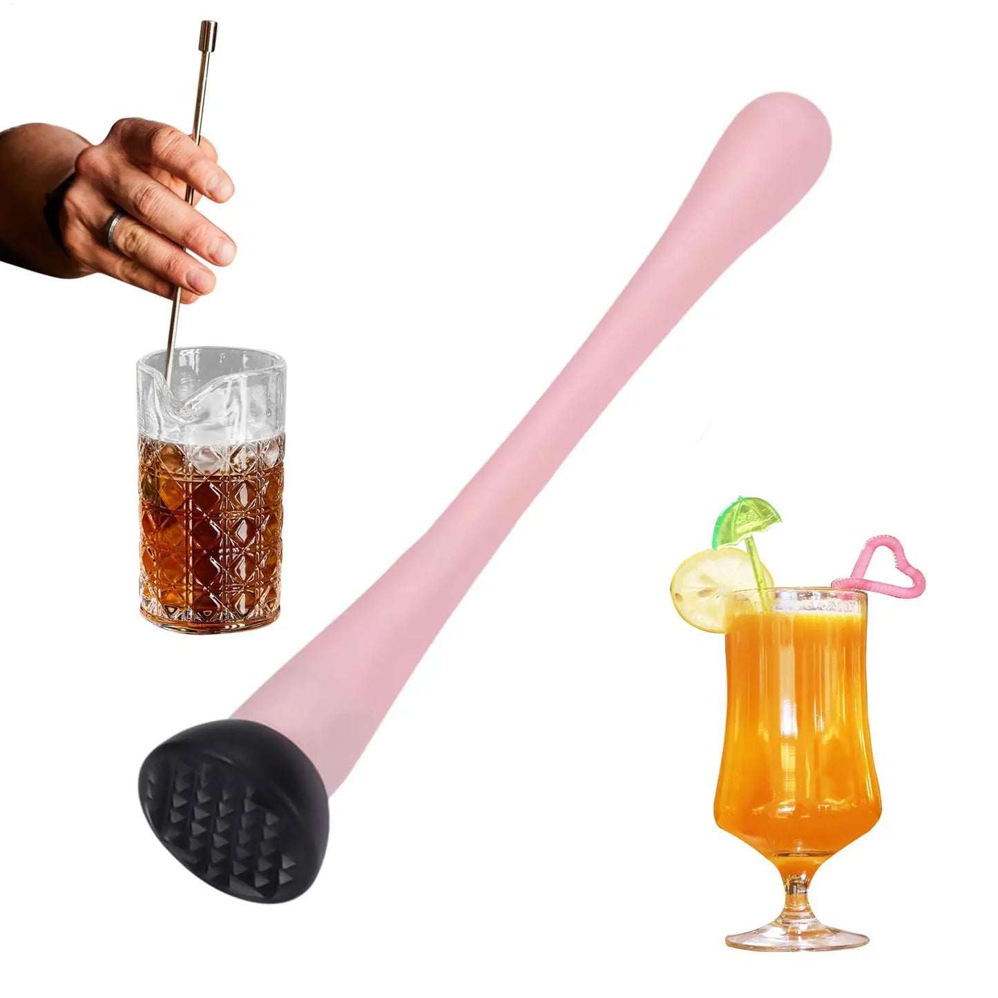 Cocktail Muddler Long Handle Fruit Smasher Bartender Tool