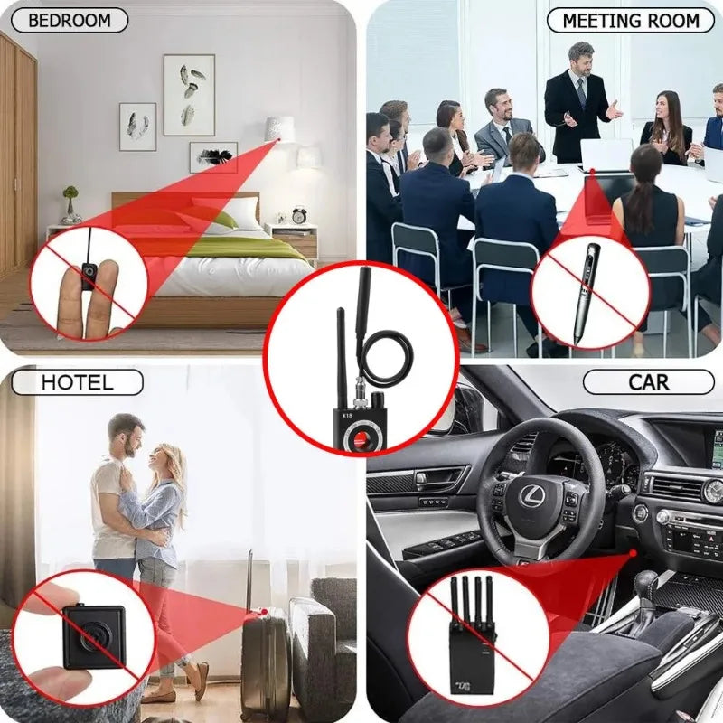 New K18 Multi-function Anti-Candid Cam Wireless Lens Device Finder 1MHz-6.5GHz GSM Audio Bug Finder GPS Signal RF Tracker Detect Peaceful Pleasures Health and Wellness