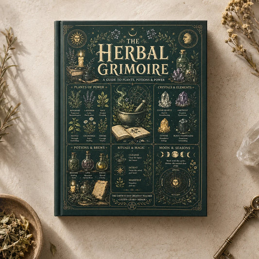 Herbal Grimoire Guide Plants Potions Power Natural Witchcraft Book Peaceful Pleasures Health and Wellness