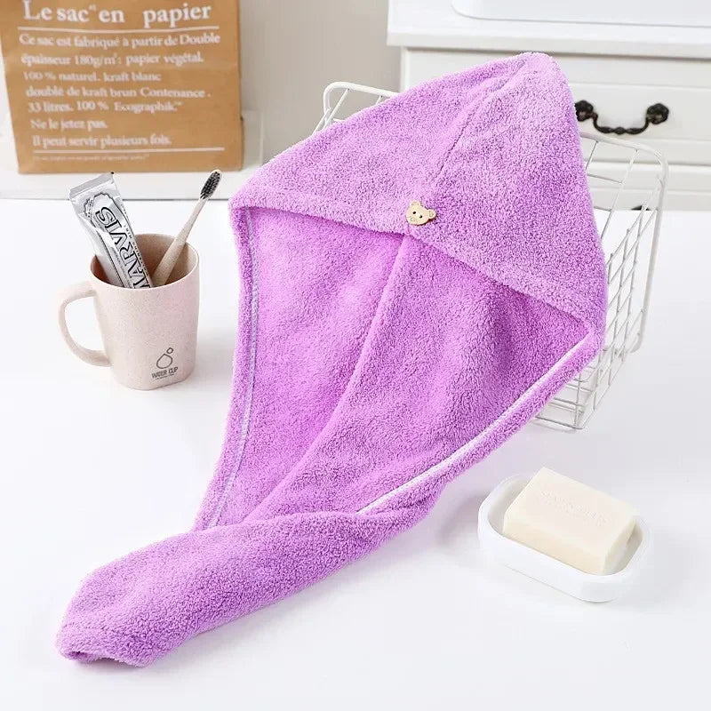 Microfiber Quick-Dry Hair Towel Cap – Super Absorbent