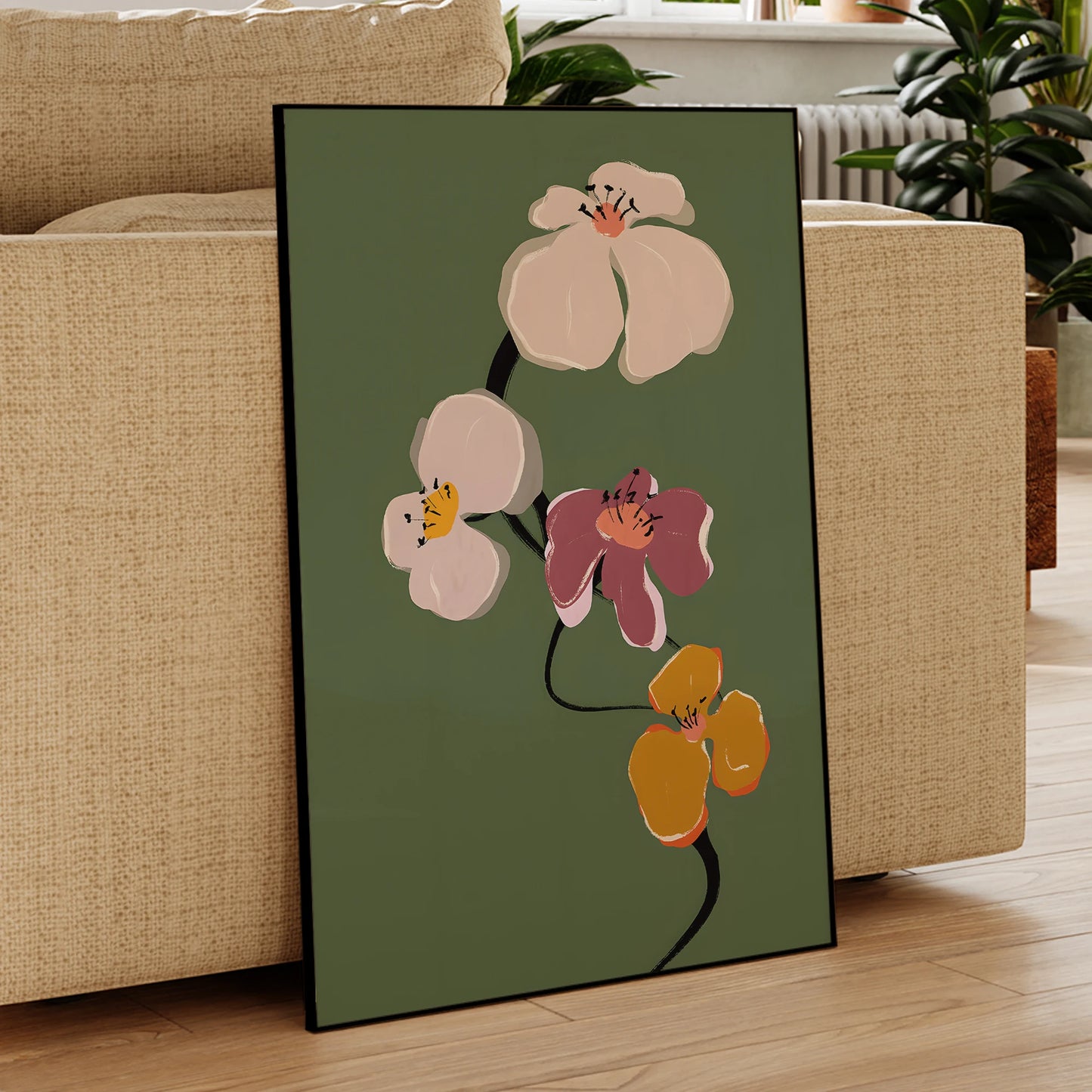 Blooming Flower Canvas Wall Art | Modern Botanical Print