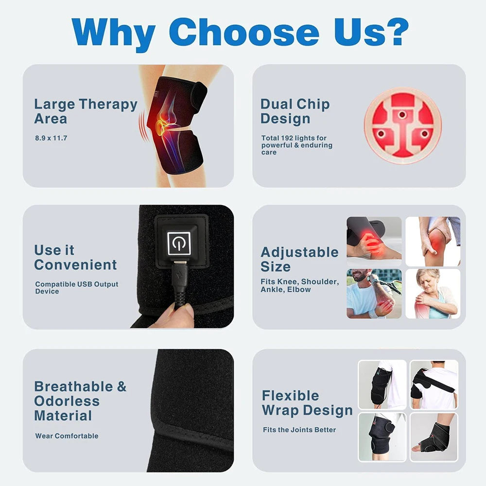 MagCellapy Red Light Therapy Knee Pad 850/660nm | Pain Relief