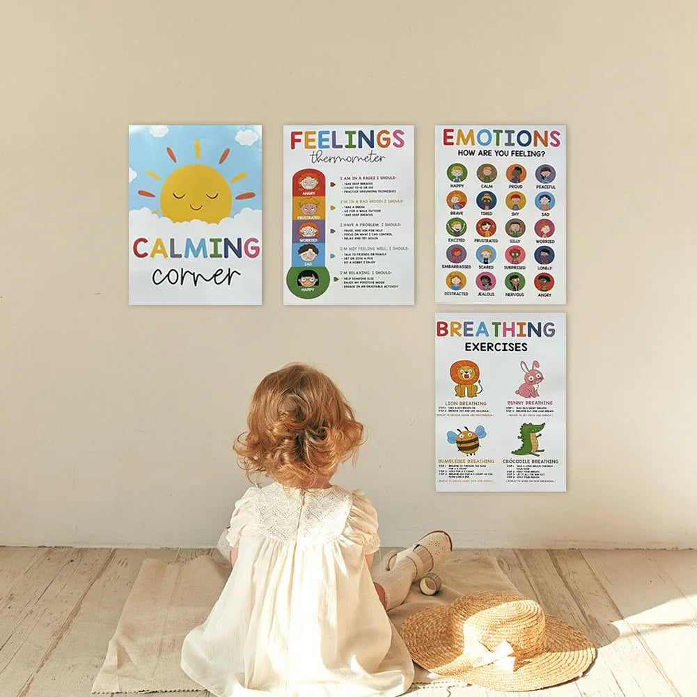 Feelings Chart Mood Meter Poster Set | Calm Corner Wall Art