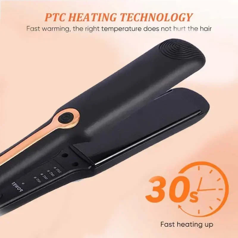 URGGU Ceramic Flat Iron Wide Plate Hair Straightener & Curler