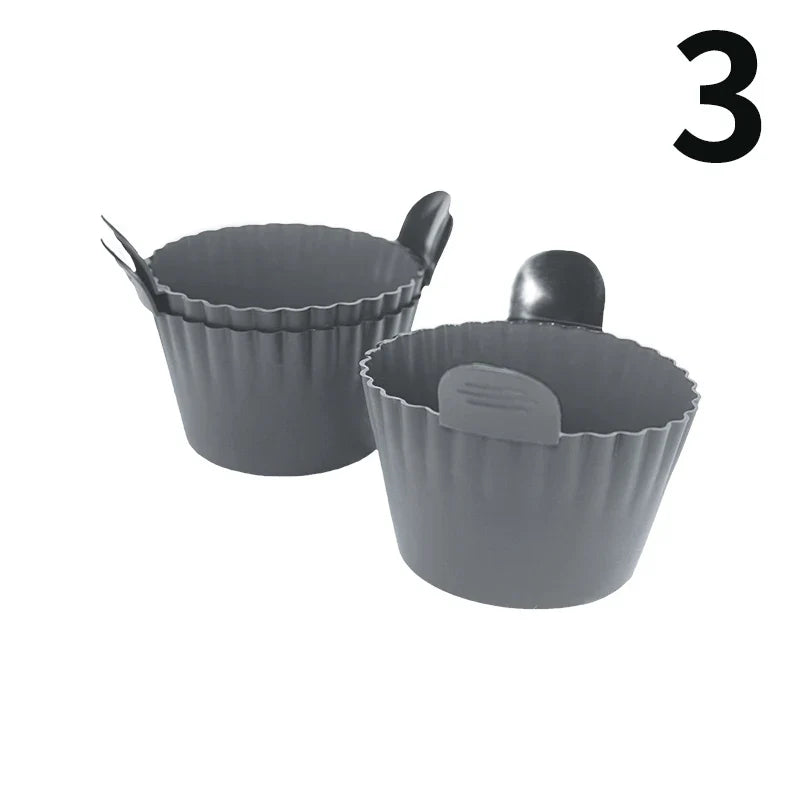 Silicone Air Fryer Egg Poacher & Cupcake Baking Cups – 6 Pack