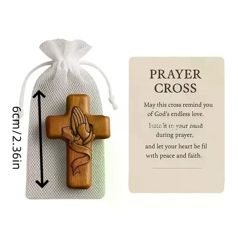 Pocket Prayer Cross with Card & Bag | Easter Christmas Gift