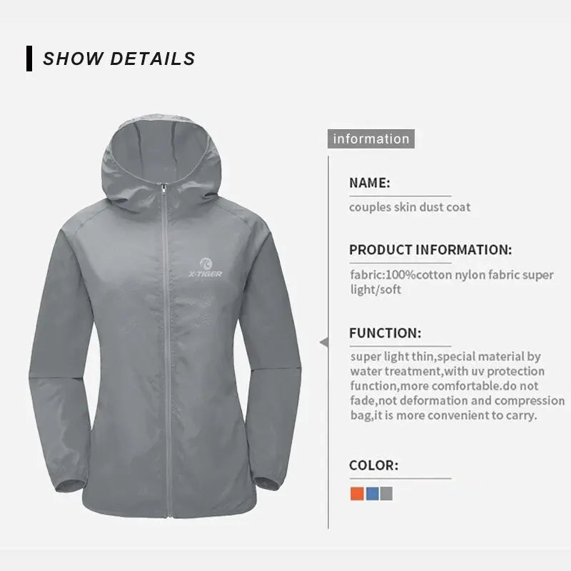 X-TIGER Men's Windproof Cycling Jacket – UV & Splashproof