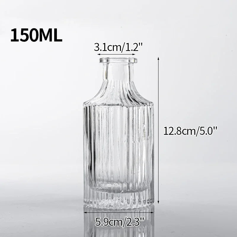 Vintage Transparent Glass Vase | Flower Bottle & Plant Pot