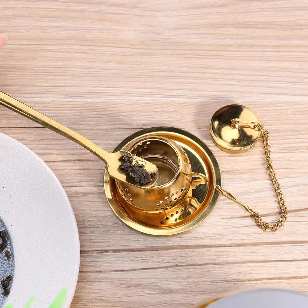 Gold Stainless Steel Tea Infuser – Mug, Cup & Pitcher Use Kitchen Accessories Peaceful Pleasures Health and Wellness