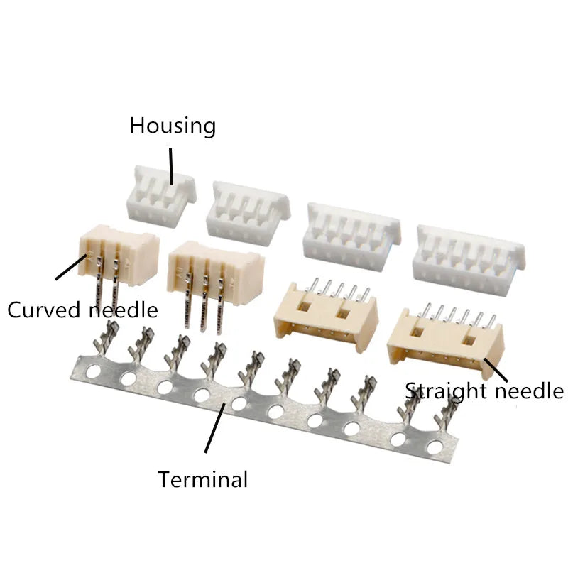 50pcs MICRO JST 1.25 2/3/4/5/6/7/8/9/10 Pin Connector 1.25MM Pitch Right Angle / Straight Pin Header / Housing / Terminal Peaceful Pleasures Health and Wellness