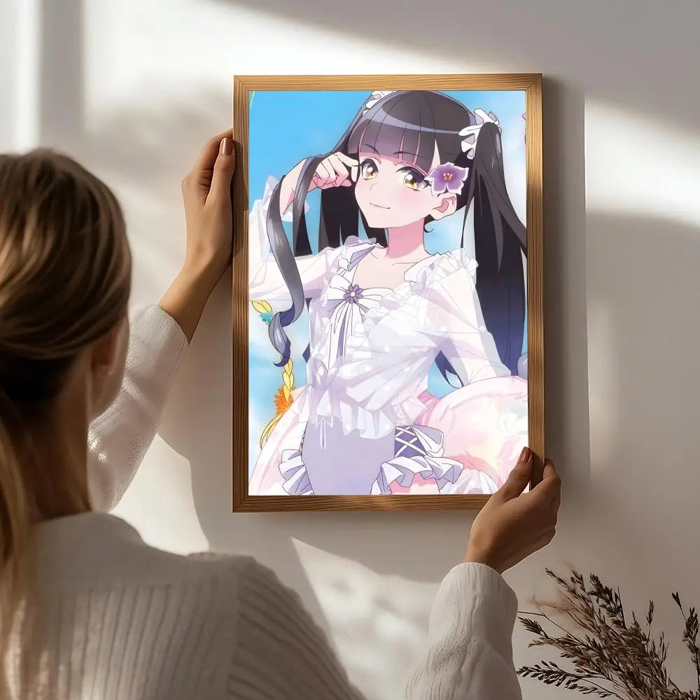 Anime Maebashi Witches HD Poster – Self-Adhesive Wall Art Anime Wall Poster Peaceful Pleasures Health and Wellness White7 40X50cmNoframe