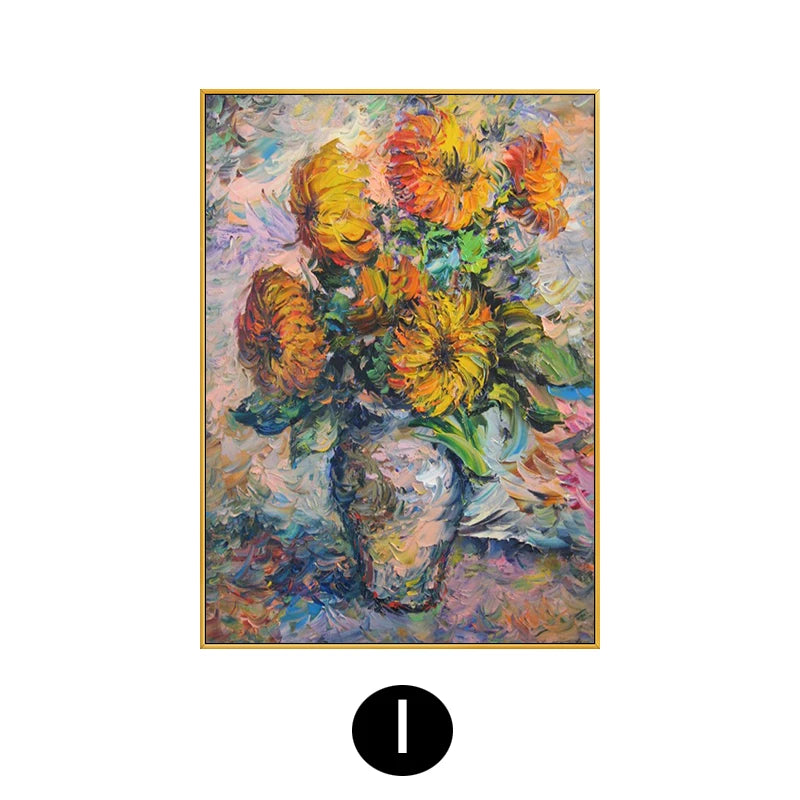 Hand Painted Acrylic Sunflower Canvas Art, Living Room, Bedroom, Corridor, Wall Decor, Modern Decoration, 50x70cm, 120x180cm Peaceful Pleasures Health and Wellness I style 90x140cm
