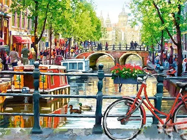 Diamond Painting Street Landscape Kit | Mosaic Art for Adults & Kids