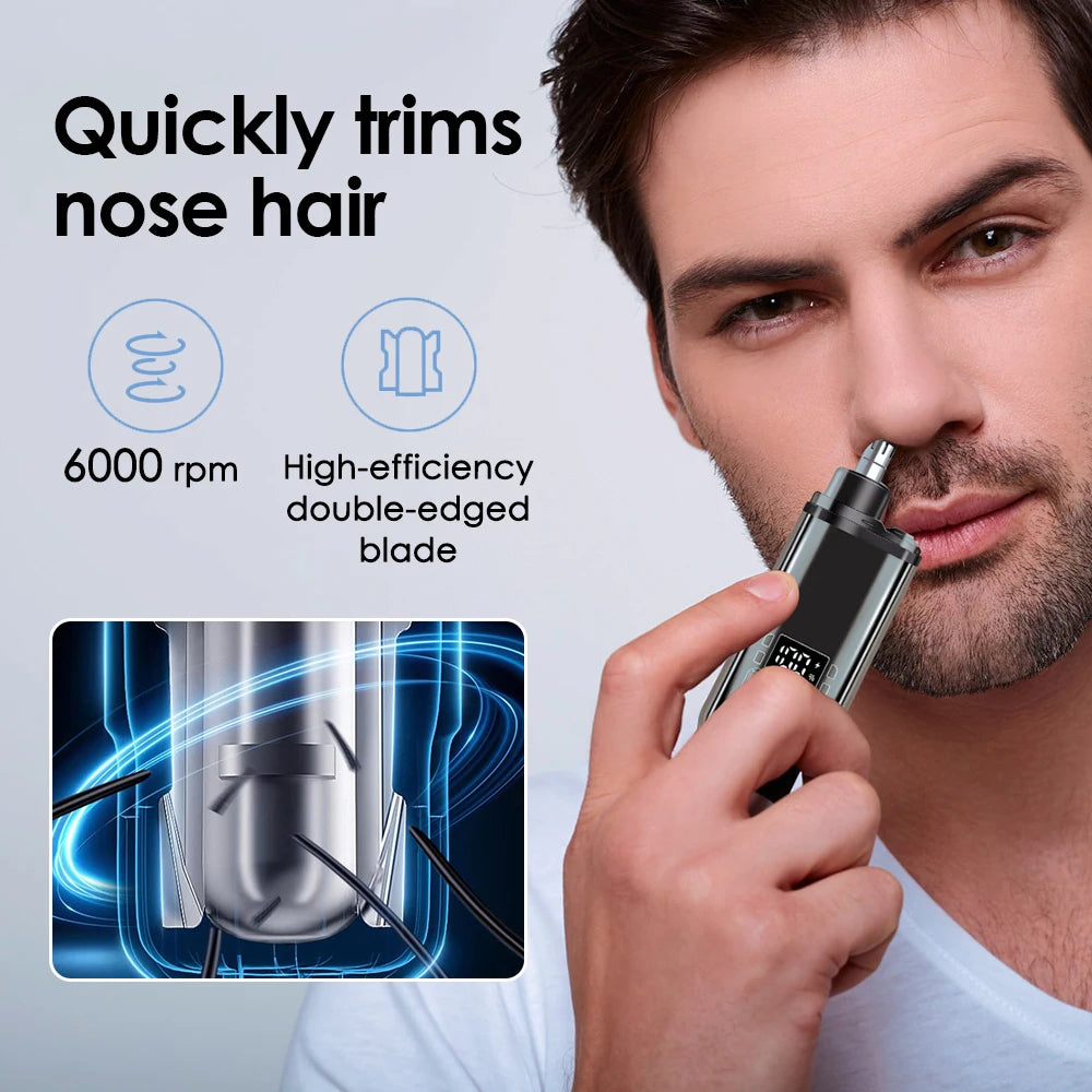 Portable Electric Nose Hair Trimmer USB Rechargeable Safety No Harming the Nasal Cavity Lips & Eyebrow Cutter for Women & Men Peaceful Pleasures Health and Wellness