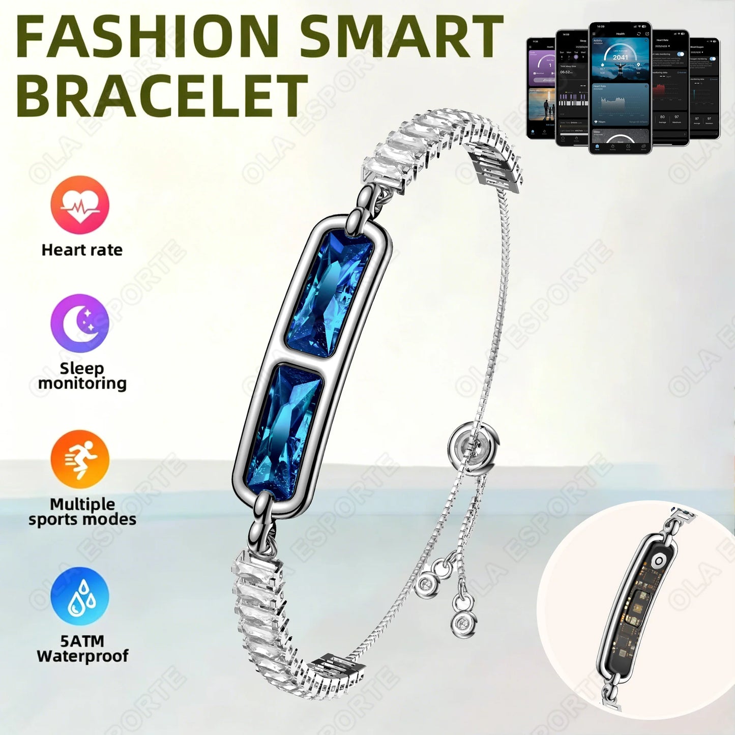 New Men Sports Smart Bracelet Heart Rate Fitness Tracker IPX8 Waterproof Smart Band Pedometer Call Reminder Smartwatches Women Peaceful Pleasures Health and Wellness Blue
