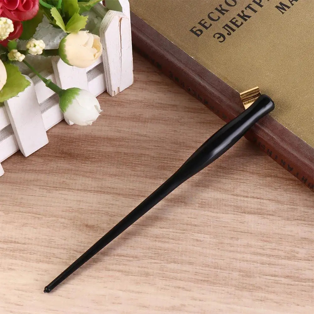 Oblique Dip Pen Holder English Writing Art Drawing Calligraphy Pen Nib Antique Resin Copperplate Script Pen Signature Peaceful Pleasures Health and Wellness