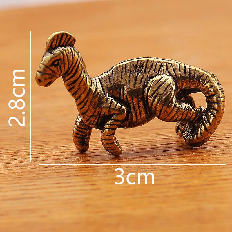 1PCS Solid Brass Jurassic Dinosaur Small Statue Miniatures Copper Dinosaur Ornaments Office Desktop Ornaments Tea Pet Crafts Peaceful Pleasures Health and Wellness type6