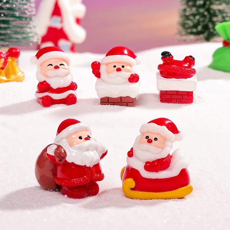 Mini Santa Claus Resin Ornament | Christmas Snow Décor