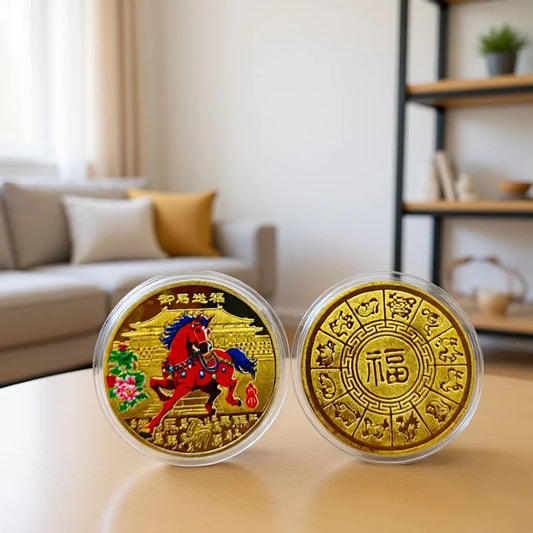 2026 Year of the Horse Lucky Commemorative Coin | 40mm Zodiac Commemorative Coin Oasis Select