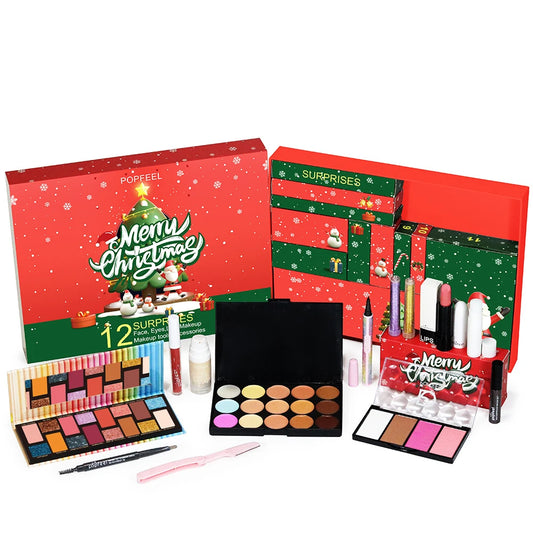Christmas Countdown Makeup Calendar Gift Set – 12pc Kit Makeup Gift Set Peaceful Pleasures Health and Wellness