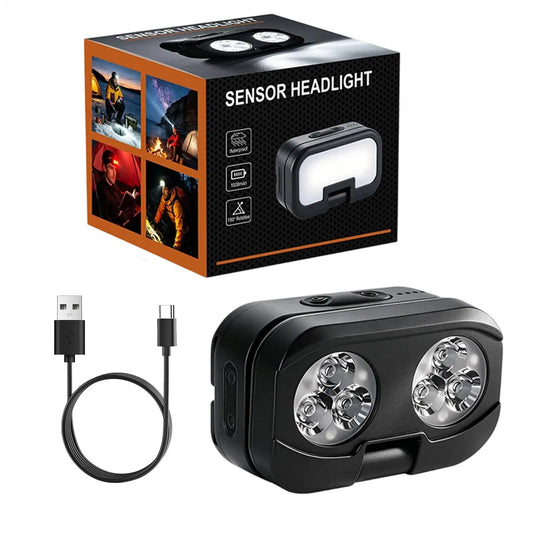 Head Lamp 14 Modes Rechargeable LED Headband Flashlight 900 Lumen Waterproof Head Light for Camping Hiking Fishing Walking Night Peaceful Pleasures Health and Wellness CN
