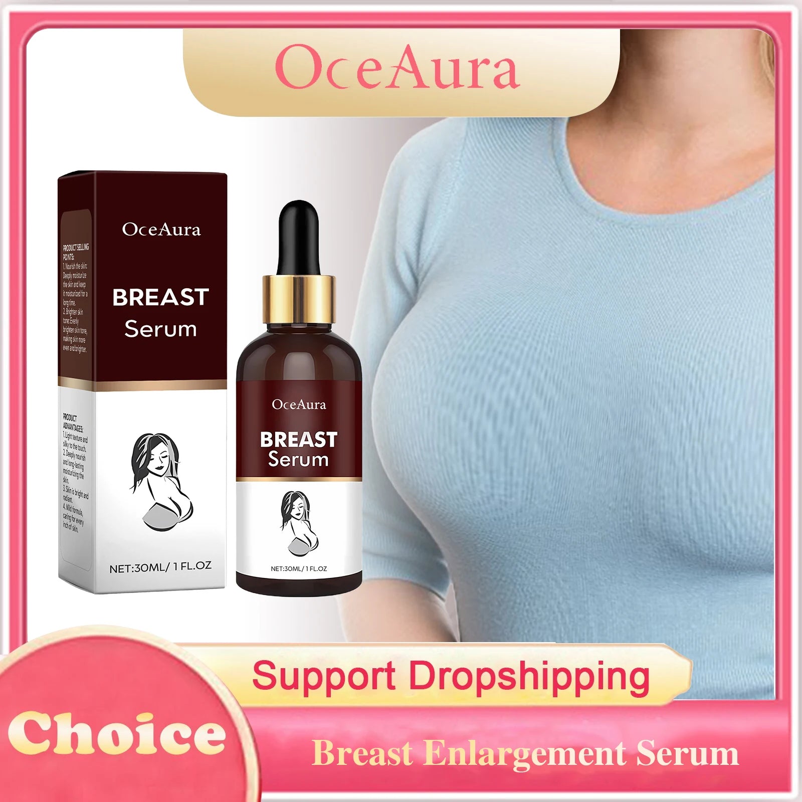 Breast Enlargement Serum Plumping Firming Lifting Prevent Sagging Chest Enhancer Boobs Bigger Improve Elasticity Sexy Body Care Peaceful Pleasures Health and Wellness